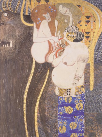 Die feindlichen Gewalten (Ausschnitt) von Gustav Klimt